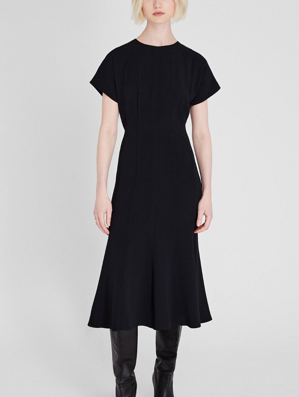 NWT Club Monaco Crew Neck Midi Dress In Back Size 4